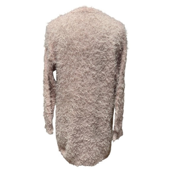 NWOT Moral Fiber Cozy Shaggy Dusty Rose Open Cardigan Sweater Size Large - Picture 3 of 6